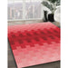 Machine Washable Transitional Red Rug in a Family Room, wshpat1491rd