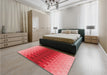 Patterned Red Rug in a Bedroom, pat1491rd