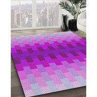 Patterned Violet Purple Novelty Rug, pat1491