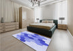 Patterned Periwinkle Purple Rug in a Bedroom, pat1492blu