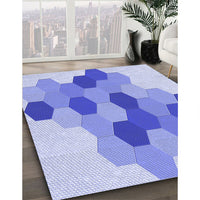 Patterned Periwinkle Purple Rug, pat1492blu