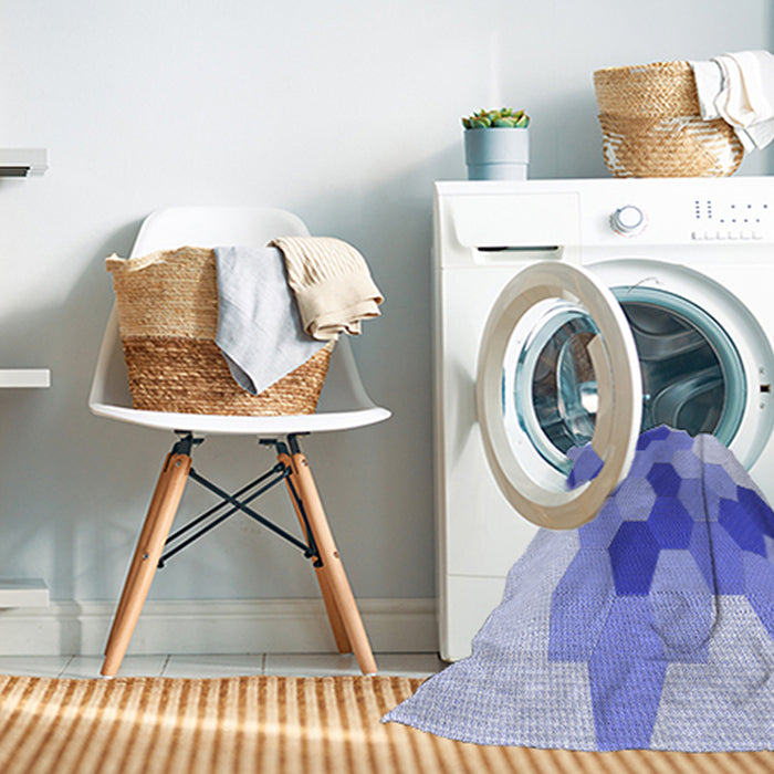 Machine Washable Transitional Periwinkle Purple Rug in a Washing Machine, wshpat1492blu