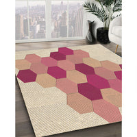 Patterned Red Rug, pat1492brn