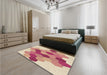 Patterned Red Rug in a Bedroom, pat1492brn