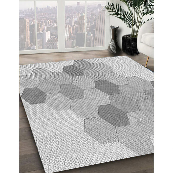 Machine Washable Transitional Gunmetal Gray Rug in a Family Room, wshpat1492gry