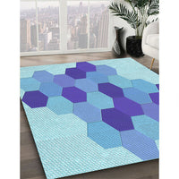 Patterned Blue Rug, pat1492lblu