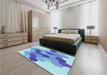 Patterned Blue Rug in a Bedroom, pat1492lblu