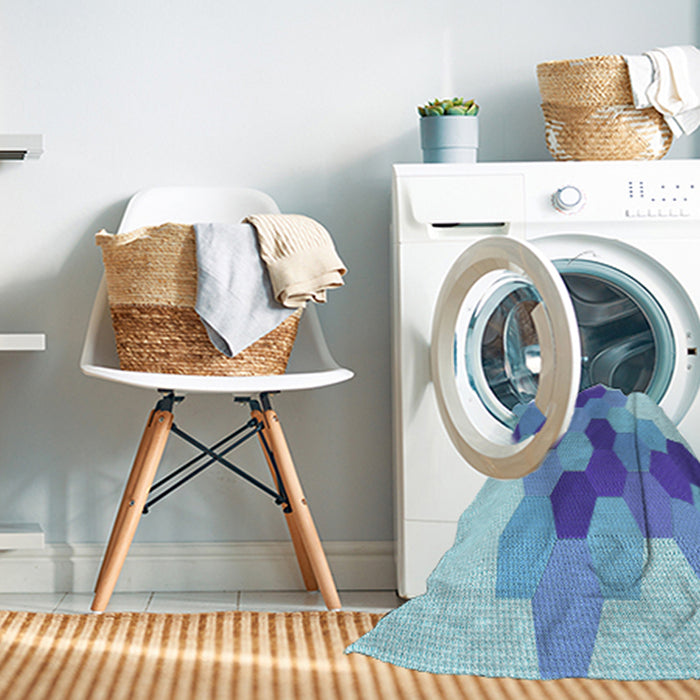 Machine Washable Transitional Blue Rug in a Washing Machine, wshpat1492lblu