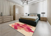 Patterned Pastel Orange Rug in a Bedroom, pat1492org