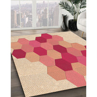 Patterned Pastel Orange Rug, pat1492org