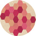 Square Patterned Pastel Orange Rug, pat1492org