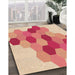 Patterned Pastel Orange Rug in Family Room, pat1492org