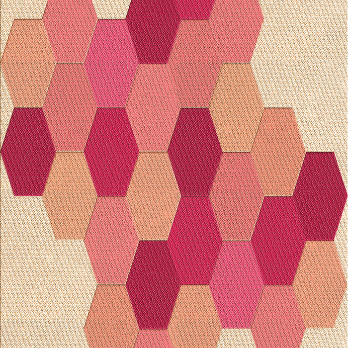 Patterned Pastel Orange Rug, pat1492org