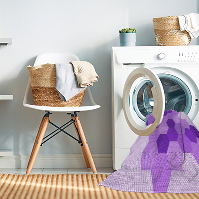 Machine Washable Transitional Blossom Pink Rug in a Washing Machine, wshpat1492pur