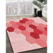 Patterned Pink Rug in Family Room, pat1492rd