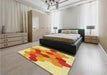 Patterned Orange Red Orange Rug in a Bedroom, pat1492yw