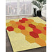 Patterned Orange Red Orange Rug in Family Room, pat1492yw