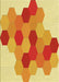 Patterned Orange Red Orange Rug, pat1492yw