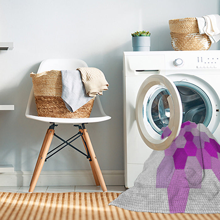 Machine Washable Transitional Periwinkle Pink Rug in a Washing Machine, wshpat1492