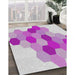 Machine Washable Transitional Periwinkle Pink Rug in a Family Room, wshpat1492