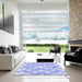 Square Patterned Sky Blue Rug in a Living Room, pat1493blu