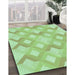 Machine Washable Transitional Green Rug in a Family Room, wshpat1493grn