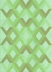 Machine Washable Transitional Green Rug, wshpat1493grn