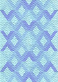 Machine Washable Transitional Blue Rug, wshpat1493lblu