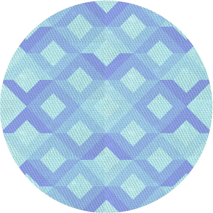 Square Patterned Blue Rug, pat1493lblu
