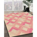 Machine Washable Transitional Deep Peach Orange Rug in a Family Room, wshpat1493org
