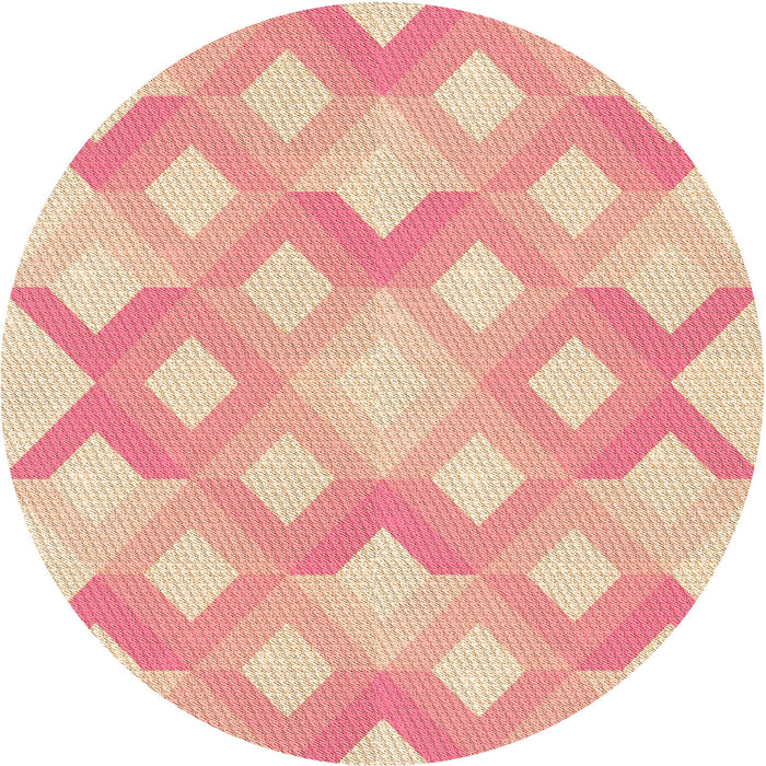 Square Patterned Deep Peach Orange Rug, pat1493org