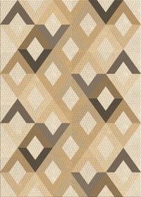 Machine Washable Transitional Khaki Gold Rug, wshpat1494brn