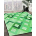 Patterned Jade Green Rug in Family Room, pat1494grn