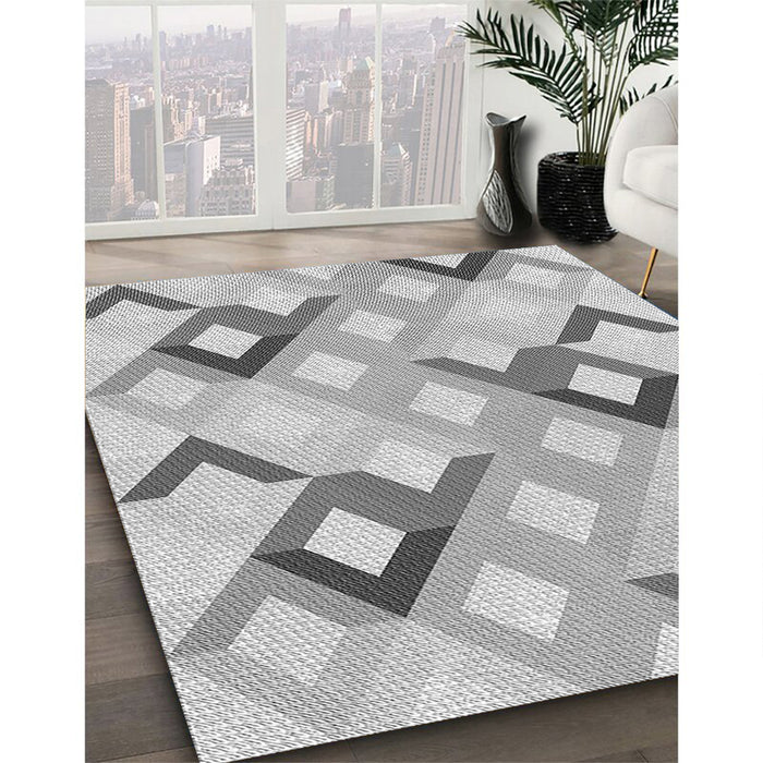 Patterned Gray Rug in Family Room, pat1494gry