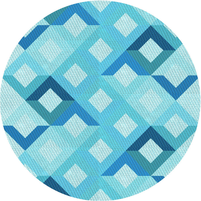 Square Patterned Deep Sky Blue Rug, pat1494lblu