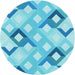 Square Patterned Deep Sky Blue Rug, pat1494lblu