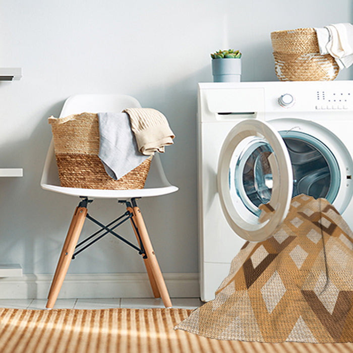 Machine Washable Transitional Orange Rug in a Washing Machine, wshpat1494org