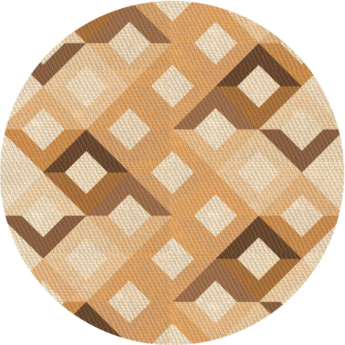 Square Patterned Orange Rug, pat1494org