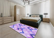 Patterned Blossom Pink Rug in a Bedroom, pat1494pur