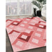 Patterned Red Rug in Family Room, pat1494rd