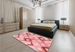 Patterned Red Rug in a Bedroom, pat1494rd