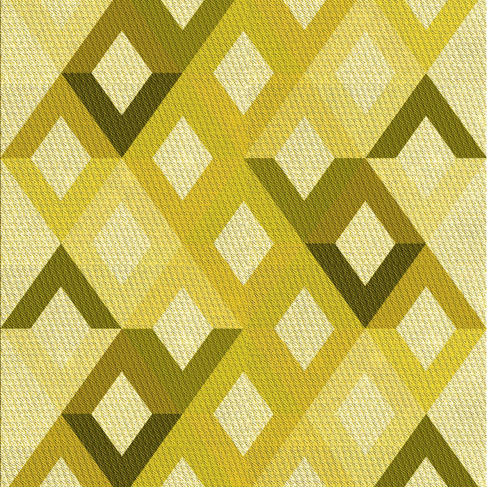 Patterned Bold Yellow Rug, pat1494yw