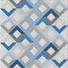 Square Patterned Slate Blue Grey Novelty Rug, pat1494