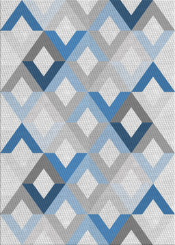 Patterned Slate Blue Grey Novelty Rug, pat1494