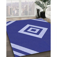 Patterned Cobalt Blue Rug, pat1495blu