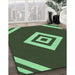 Machine Washable Transitional Dark Forest Green Rug in a Family Room, wshpat1495grn