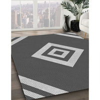 Patterned Gunmetal Gray Rug, pat1495gry