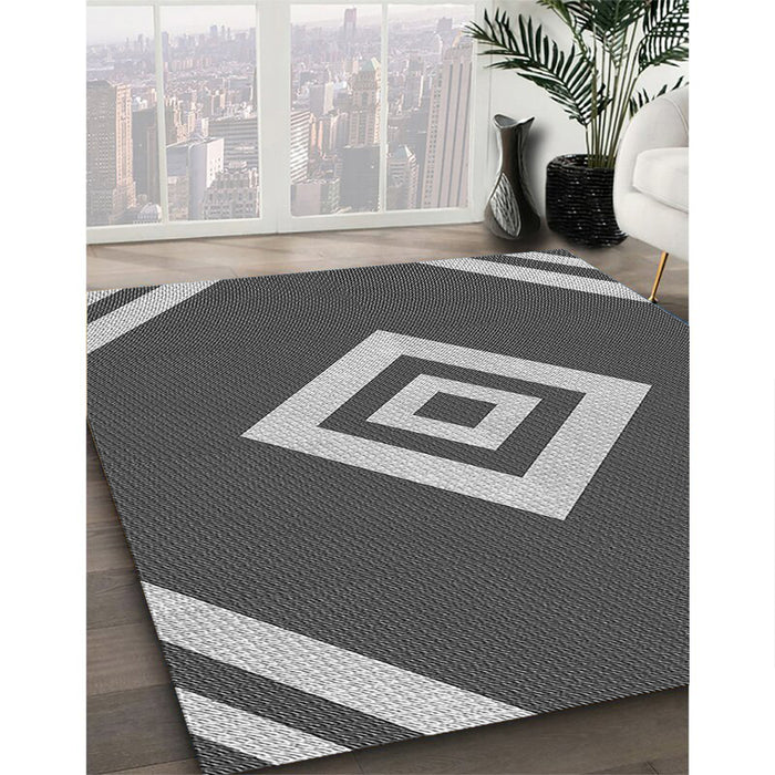 Patterned Gunmetal Gray Rug in Family Room, pat1495gry