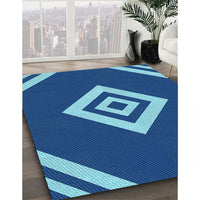 Patterned Blueberry Blue Rug, pat1495lblu