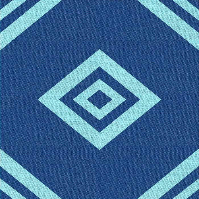 Round Patterned Blueberry Blue Rug, pat1495lblu